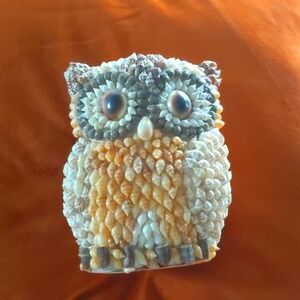 Vintage Shell-encrusted Owl Figurine